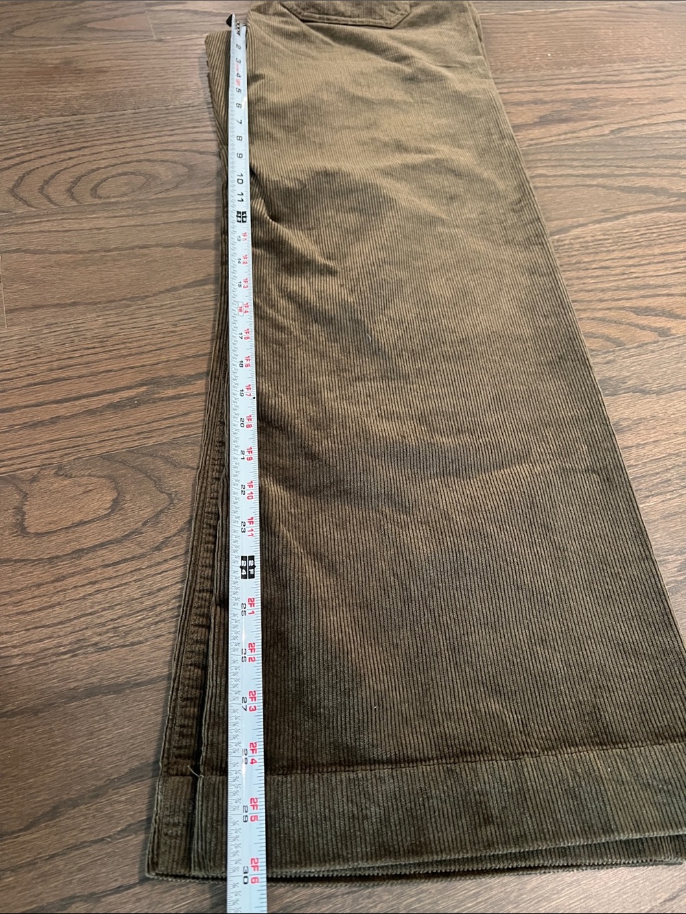 Anthropologie Maeve The Colette Full Length Corduroy Green Pants NWT 28 - Picture 10 of 10